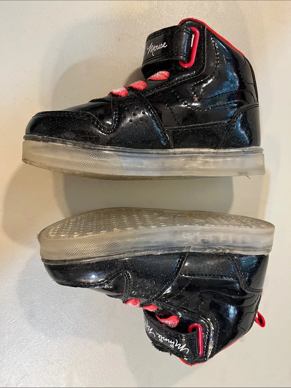 Disney Black and Red Minnie Mouse Kids High-Top Sneakers